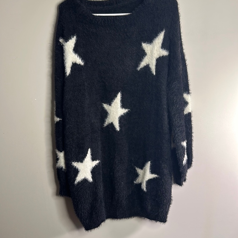 Oversized star sweater dress